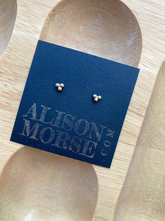 14k gold tri-ball studs for Janean