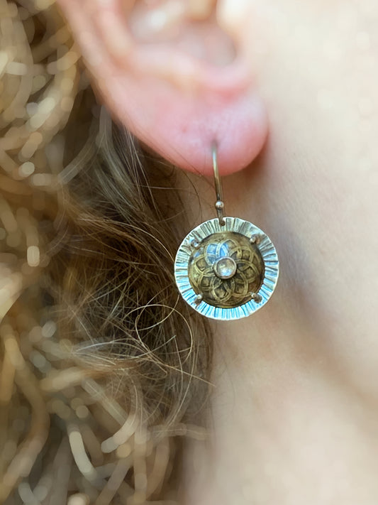 Small Labradorite Shield Earrings