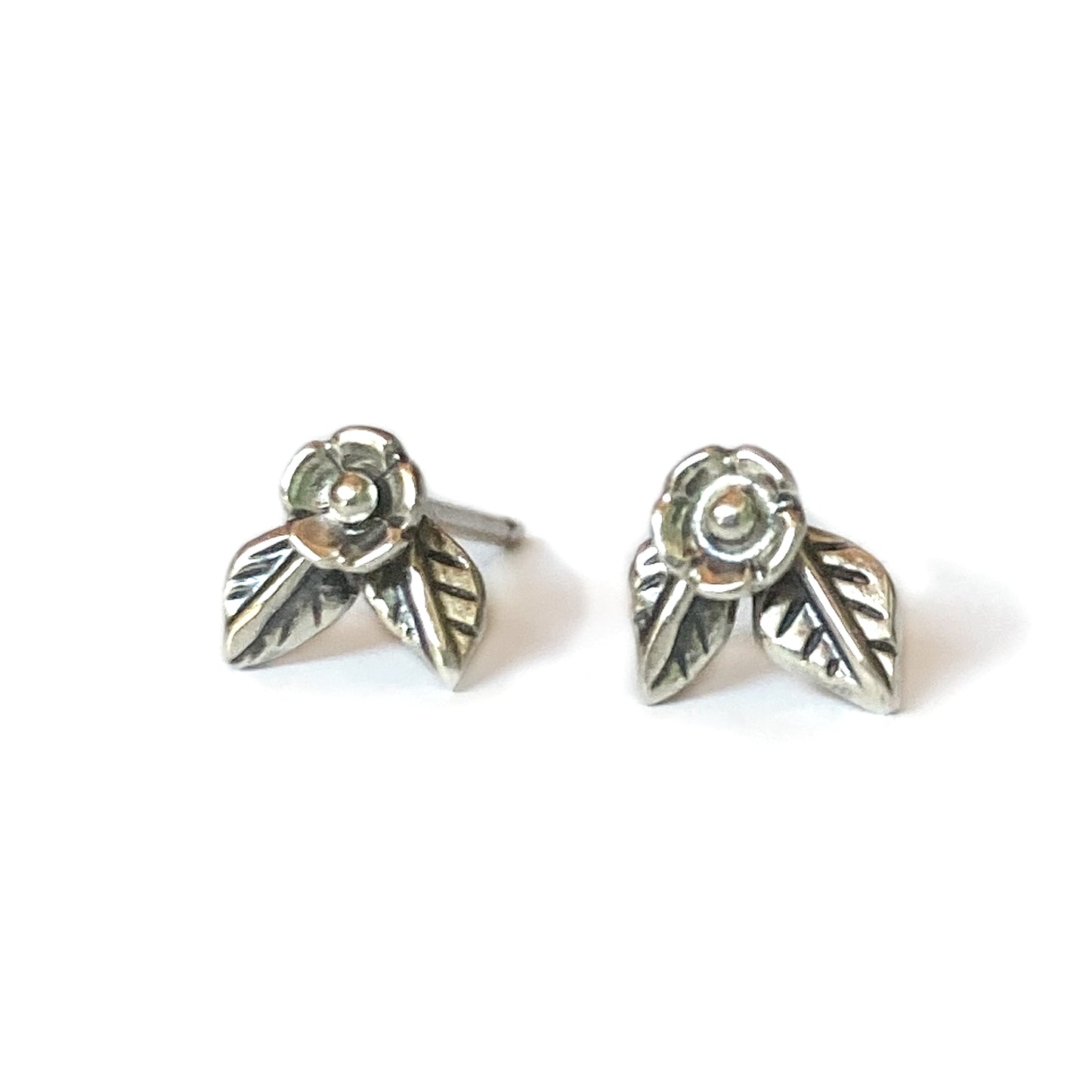 Floral Stud Earrings in Sterling Silver