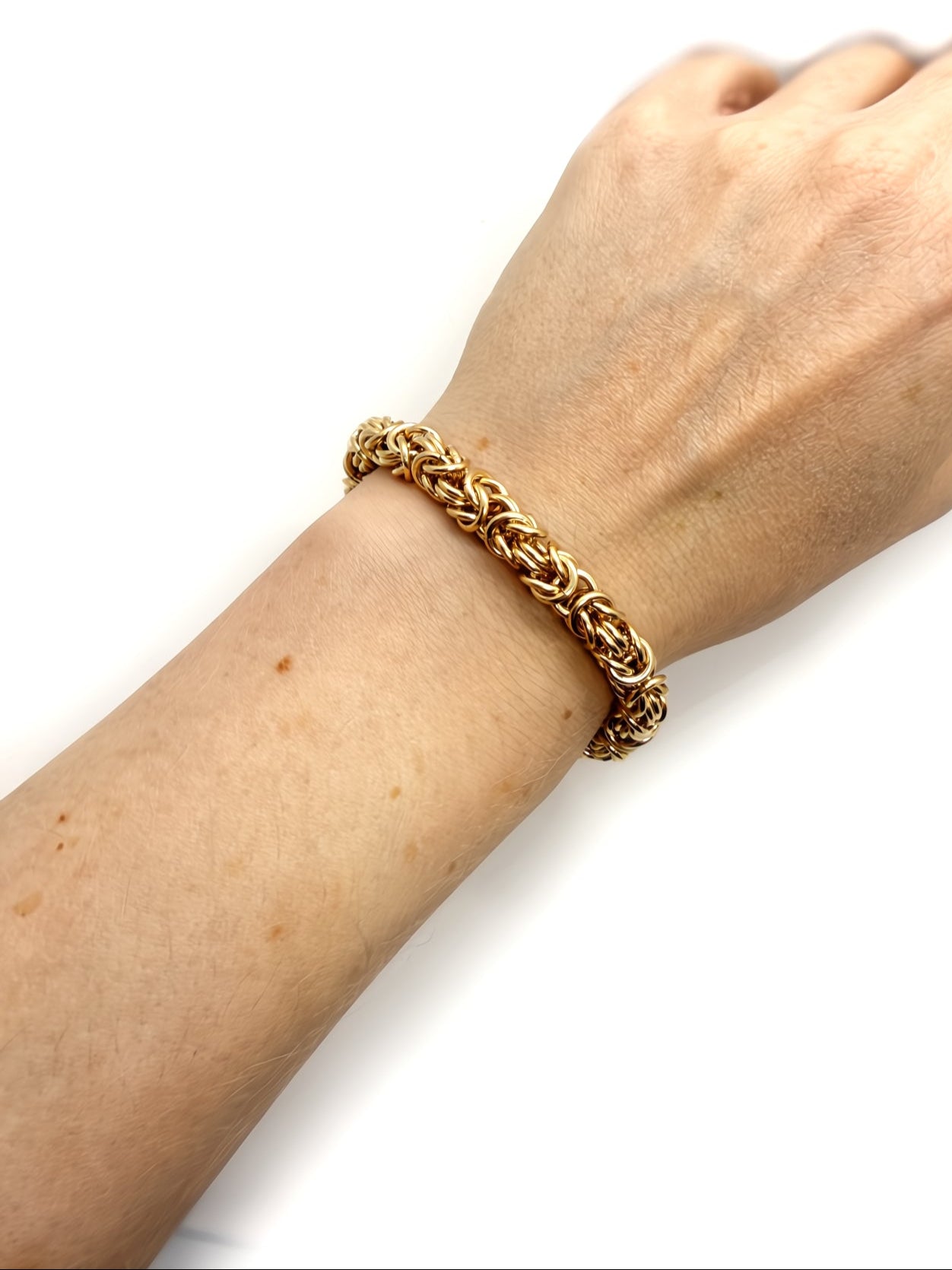 Chunky Byzantine Chainmaille Bracelet in 14K Gold Fill