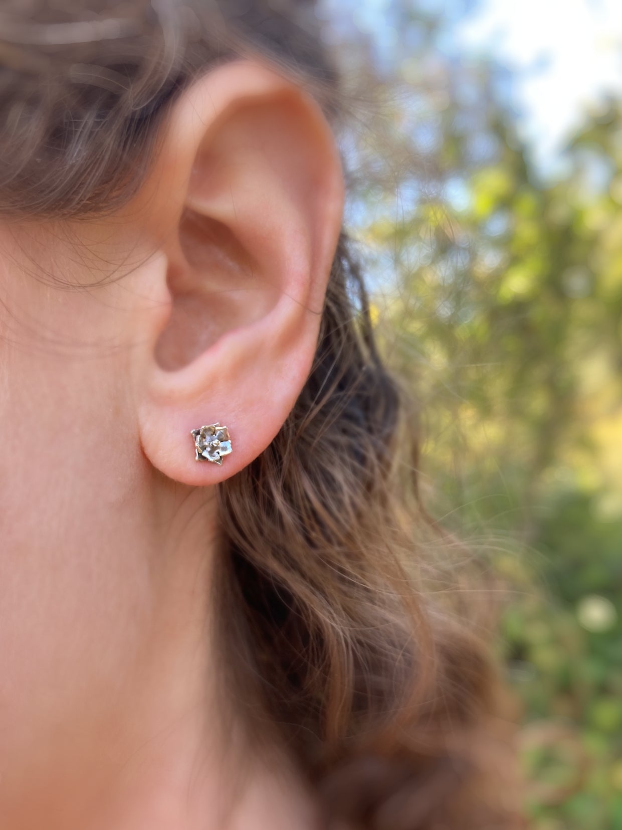 Sterling Silver Floral Stud Earrings