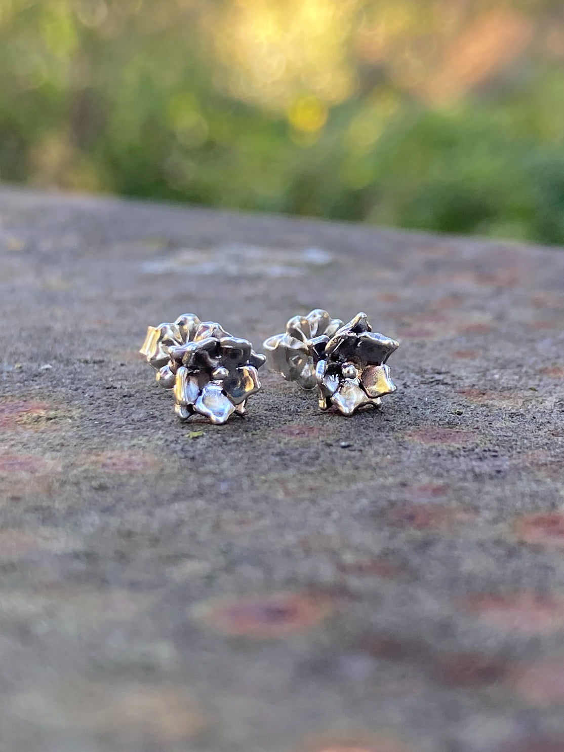 Sterling Silver Floral Stud Earrings