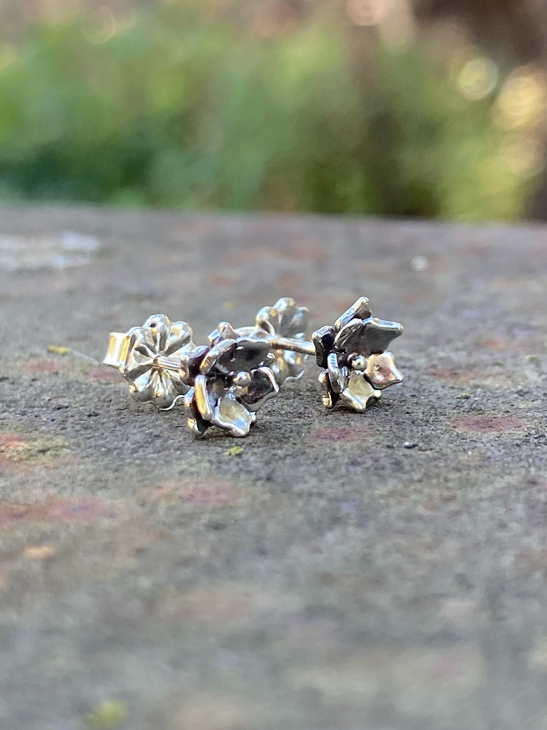 Sterling Silver Floral Stud Earrings