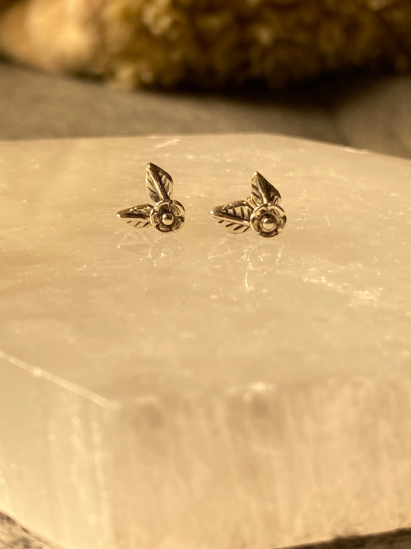 Floral Stud Earrings in Sterling Silver