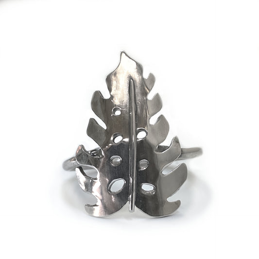 Monstera Ring in Sterling Silver | Size 8