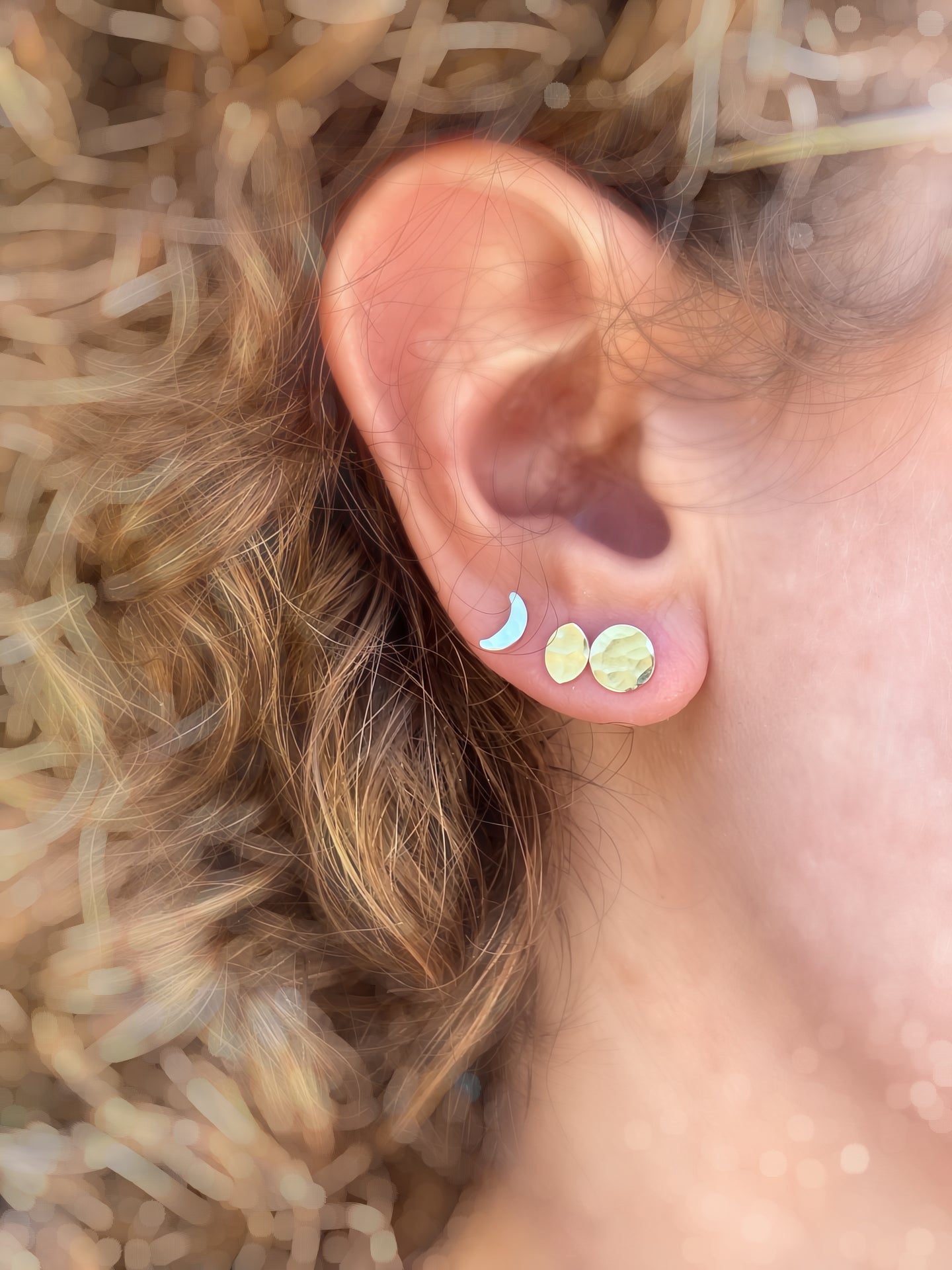 Moon Phase Stud Earring Set in Sterling Silver