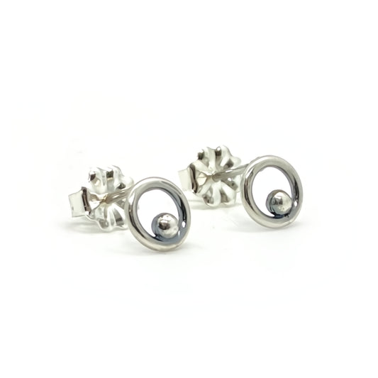 Sterling Silver Orbit Stud Earrings