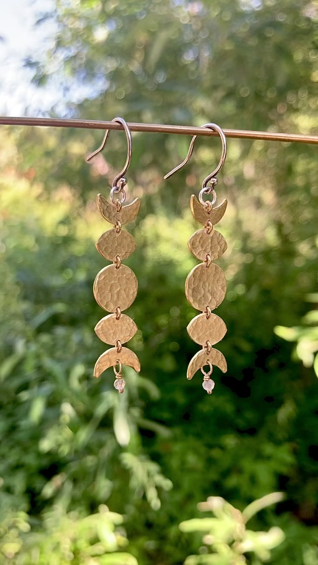 Moon Phase Earrings in Brass