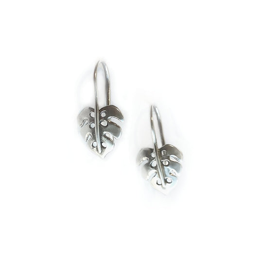 Monstera Earrings in Sterling Silver - Small